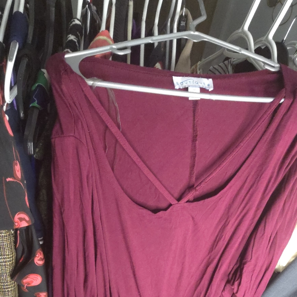 Free People Deep Red Midi Dress